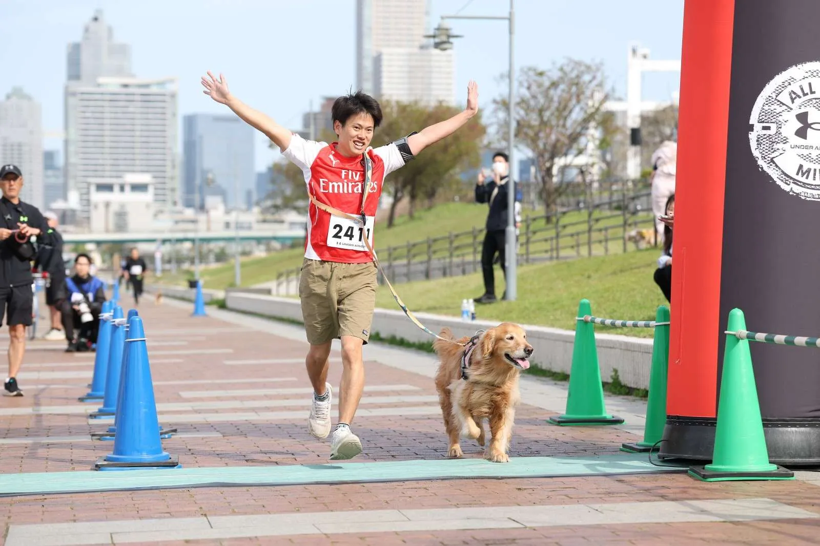 愛犬と笑顔でゴール